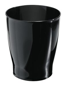 idesign 19942 franklin plastic wastebasket, trash can for bathroom, bedroom, kitchen, home office, dorm, college, 8" x 8" x 9.1", black