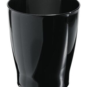 iDesign 19942 Franklin Plastic Wastebasket, Trash Can for Bathroom, Bedroom, Kitchen, Home Office, Dorm, College, 8" x 8" x 9.1", Black