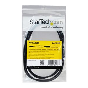 StarTech.com 2m 3.5mm 4 Position TRRS Headset Extension Cable - M/F - audio Extension Cable for iPhone (MUHSMF2M)