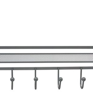 DecoBros Over The Door 6 Hook Organizer Rack - Silver