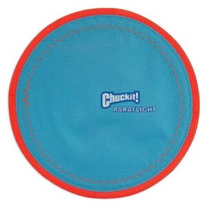 chuckit! paraflight flyer dog frisbee toy floats on water; gentle on dog's teeth and gums; large