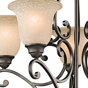 Kichler Camerena 31.25" 5 Light Chandelier with White Scavo with Light Umber Inside Tint Olde Bronze®