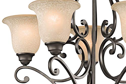 Kichler Camerena 31.25" 5 Light Chandelier with White Scavo with Light Umber Inside Tint Olde Bronze®