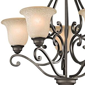 Kichler Camerena 31.25" 5 Light Chandelier with White Scavo with Light Umber Inside Tint Olde Bronze®