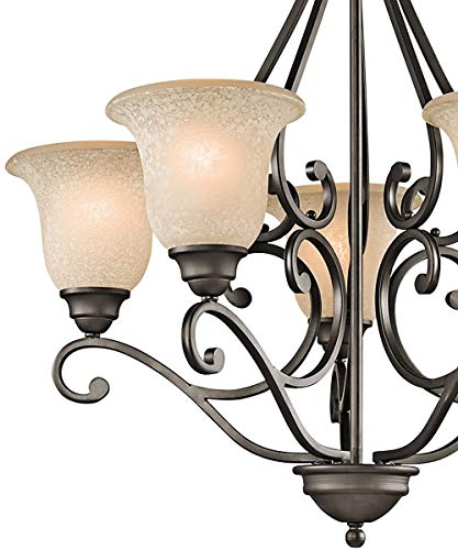 Kichler Camerena 31.25" 5 Light Chandelier with White Scavo with Light Umber Inside Tint Olde Bronze®