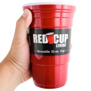 red cup living 32 oz reusable party cup, glass & tumbler |party cups ideal for kids & adults | reusable drinking supplies for birthday party, camping, travel outdoors |durable & unbreakable, bpa free