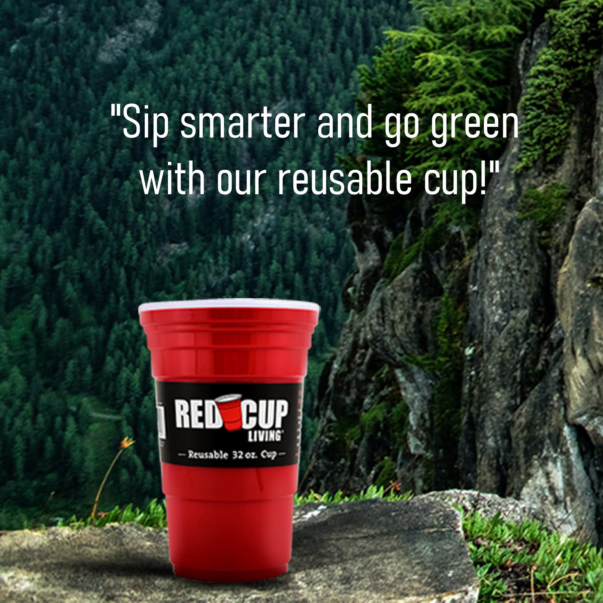 Red Cup Living 32 Oz Reusable Party Cup, Glass & Tumbler |Party Cups Ideal for Kids & Adults | Reusable Drinking Supplies for Birthday Party, Camping, Travel Outdoors |Durable & Unbreakable, BPA Free