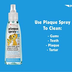 Petkin Plaque Spray, Cool Mint, 4 Fl Oz – Cleans Teeth & Gums, Removes Plaque & Tartar, Freshens Breath & Whitens Teeth with Baking Soda - Ideal Cat & Dog Dental Spray with No Brushing or Rinsing