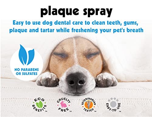 Petkin Plaque Spray, Cool Mint, 4 Fl Oz – Cleans Teeth & Gums, Removes Plaque & Tartar, Freshens Breath & Whitens Teeth with Baking Soda - Ideal Cat & Dog Dental Spray with No Brushing or Rinsing