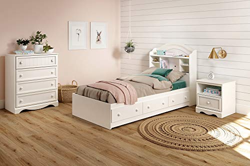 South Shore Savannah Bookcase Headboard, Twin, Pure White