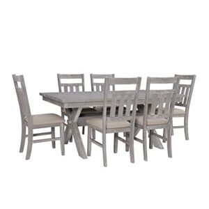 powell turino dining set, grey oak finish, 6 chairs
