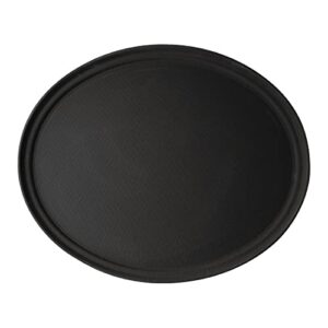 cambro 2700ct110 camtread oval server tray, black, 27" x 22", case of 6