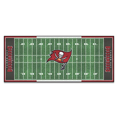 FANMATS - 7368 NFL Tampa Bay Buccaneers Nylon Face Football Field Runner 30"x72"