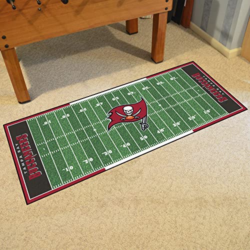 FANMATS - 7368 NFL Tampa Bay Buccaneers Nylon Face Football Field Runner 30"x72"