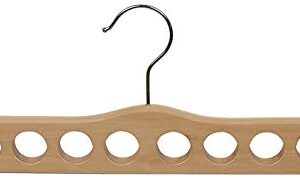 Natural Finish Wood Scarf Hanger with 10 Holes and Chrome Hardware in 17 1/2" Length X 3/4" Thick, 1 Hanger