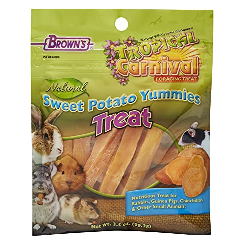 F.M. Brown's Tropical Carnival, Natural Sweet Potato Yummies with Vitamin C, Nutritious Treat for Rabbits, Guinea Pigs, Chinchillas and Other Small Animals, 3.5 oz