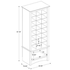 Prepac 24 pair Shoe Storage Rack with bottom shelf, Black