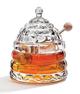 studio silversmith crystal honey jar, beehive honey dish