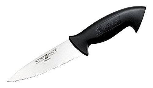 Wusthof Pro Wavy Utility Knife, 6-Inch,Black/Silver