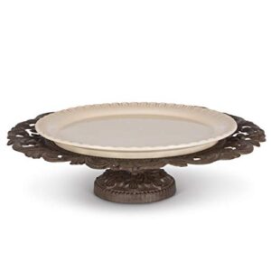 gg collection acanthus leaf serving platter with ceramic plate