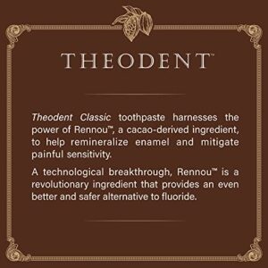 Theodent Classic Fluoride-Free, Natural Toothpaste for Remineralization and Sensitivity Reduction, Whitening Crystal-Mint (3.4 Ounces, 96.4 Grams)