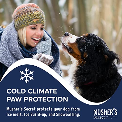 Musher's Secret Dog Paw Wax 454 g (16 oz) - Moisturizing Dog Paw Balm that Creates an Invisible Barrier That Protects and Heals Dry Cracked Paws - All-Natural with Vitamin E and Food-Grade Ingredients