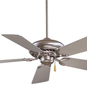 Minka-Aire F563-BS Supra 44 Inch Pull Chain Ceiling Fan in Brushed Steel Finish