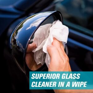 Invisible Glass 90166-6PK Lint-Free and Ammonia-Free Large Glass Cleaning Wipes are Tint Safe Enjoy Streak Free Windows, Mirrors, and Glass for Home and Auto, Pack of 6