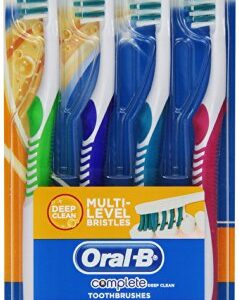 Oral-B Complete Deep Clean Soft Bristles Toothbrush, 4 Count, Colors May Vary