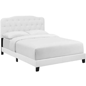 amelia twin faux leather bed in white