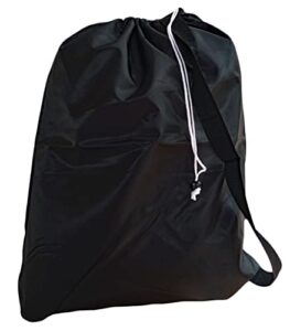 black laundry bag with strap, drawstring, large size 30x40, choose from 16 colors