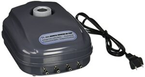sun yt-304 18 lpm aquarium air pump with 4 outlets, 8.5w, 120 gallon grey