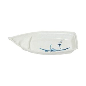 thunder group blue bamboo melamine dinnerware collection 22 oz, 12" x 5 1/2" sushi boat (m), comes in dozen