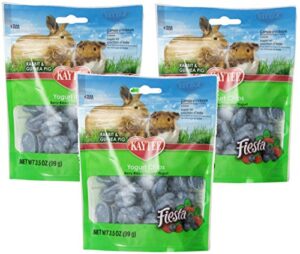 kaytee 3 pack of fiesta mixed berry yogurt chips for rabbit and guinea pig, 3.5-ounce per pack
