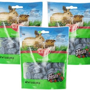 Kaytee 3 Pack Of Fiesta Mixed Berry Yogurt Chips for Rabbit and Guinea Pig, 3.5-Ounce Per Pack