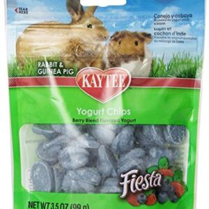 Kaytee 3 Pack Of Fiesta Mixed Berry Yogurt Chips for Rabbit and Guinea Pig, 3.5-Ounce Per Pack