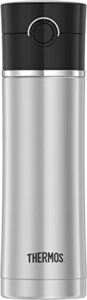 thermos sipp 16-ounce leak proof drink bottle with tea infuser, black, stainless steel