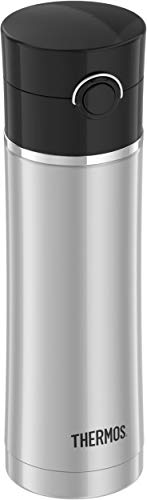 Thermos Sipp 16-Ounce Leak Proof Drink Bottle with Tea Infuser, Black, Stainless Steel