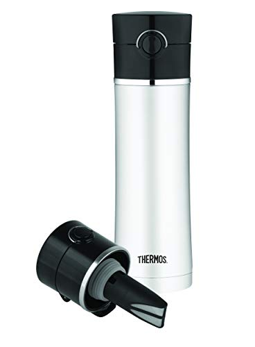 Thermos Sipp 16-Ounce Leak Proof Drink Bottle with Tea Infuser, Black, Stainless Steel