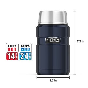 THERMOS Stainless King Vacuum-Insulated Food Jar, 24 Ounce, Midnight Blue