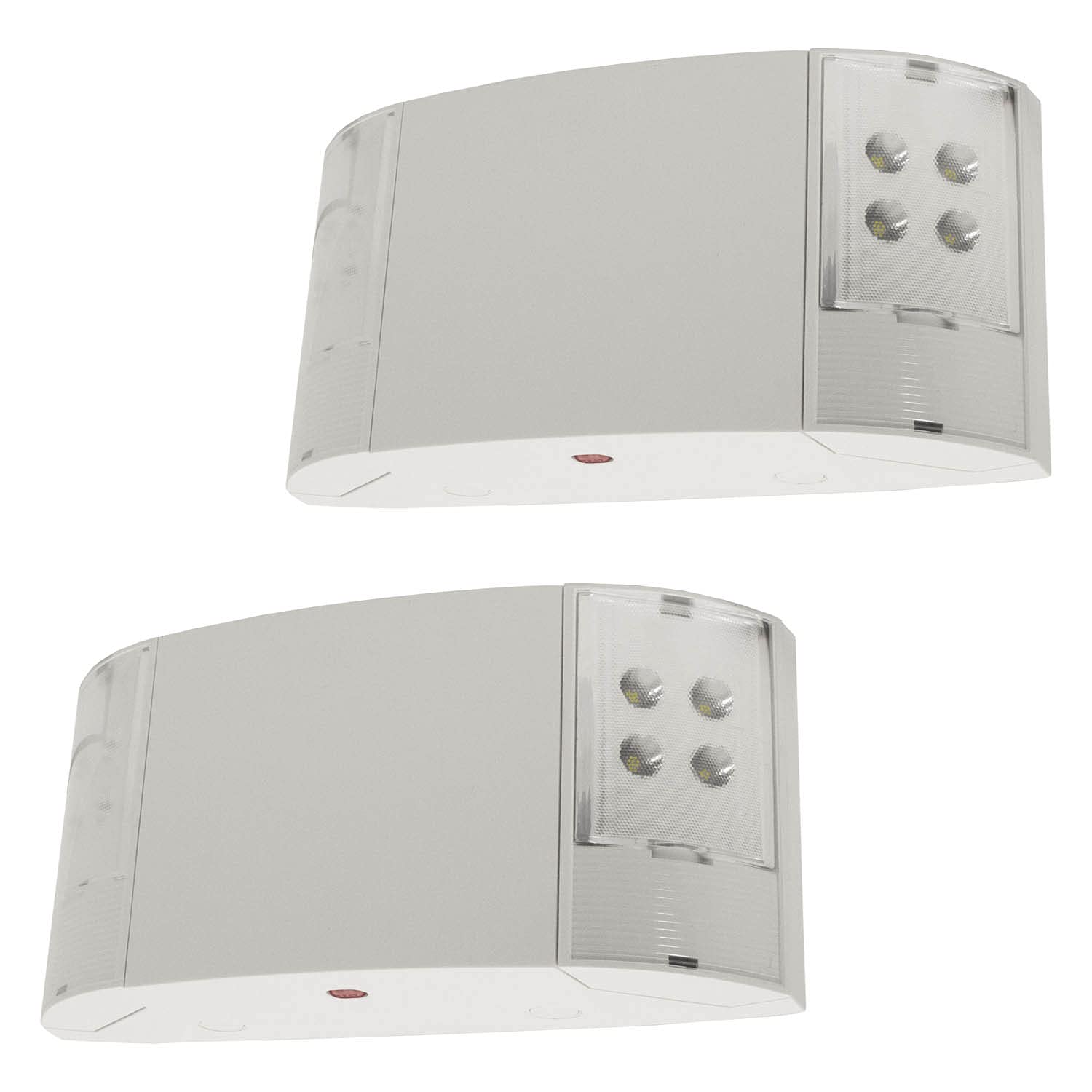 LFI Lights | Emergency Light | White Housing | Two Ultra-Bright LED Adjustable Heads|Hardwired with Battery Backup | UL Listed | (2 Pack) | EL-F2