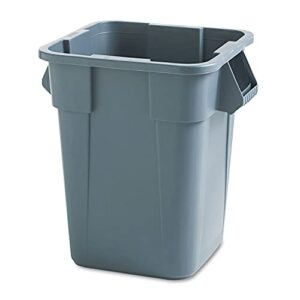 rubbermaid commercial 353600gy brute container, square, polyethylene, 40gal, gray