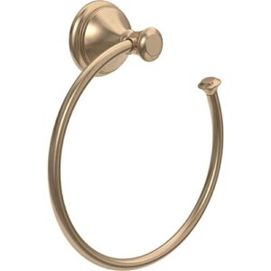 delta faucet 79746-cz cassidy wall mounted towel ring in champagne bronze, bathroom accessories
