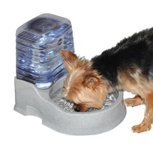 k&h pet products cleanflow filtered water bowl for dogs, pet drinking water fountain, dog water dispenser, granite 80 ounce bowl & 90 ounce reservoir