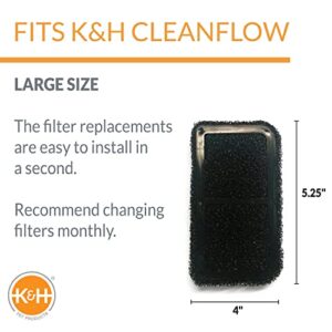 K&H Pet Products CleanFlow Filtered Pet Water Bowl Replacement Filter Black Large 3 pack