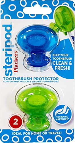 steripod Corded Electric ENE03-BRK Toothbrush Protector Dual Pack (Assorted Colors)