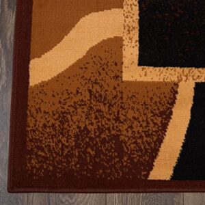 Home Dynamix Konya Contemporary Modern Area Rug 3 Piece Set Border Brown Beige Black