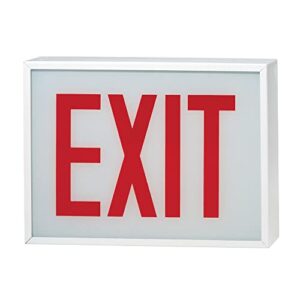 sure-lites chx71 self powered, steel housing, white led exit sign light with lens