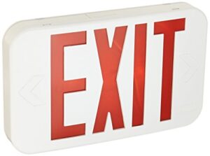 lithonia lighting exr el m6 contractor select led backup battery exit emergency sign, back up, red text - exr led el m6