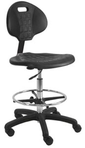 benchpro deluxe polyurethane chair with 18” adjustable footring and heavy nylon base , 21"-31" height adjustment, 450 lbs capacity